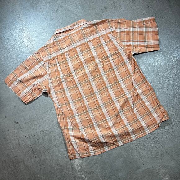 Columbia plaid button up Orange Large - Picture 2 of 6